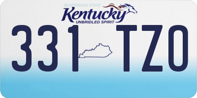KY license plate 331TZO