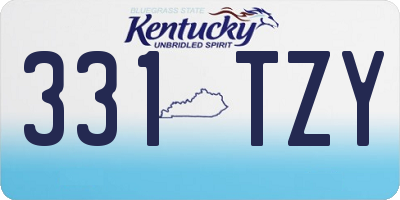 KY license plate 331TZY