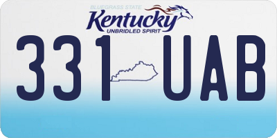 KY license plate 331UAB