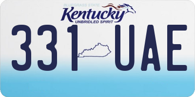KY license plate 331UAE