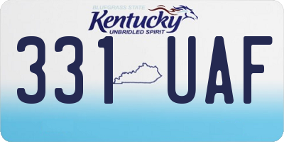 KY license plate 331UAF