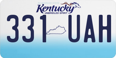 KY license plate 331UAH
