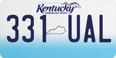 KY license plate 331UAL