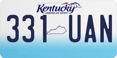 KY license plate 331UAN