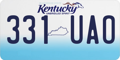 KY license plate 331UAO