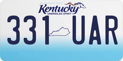 KY license plate 331UAR