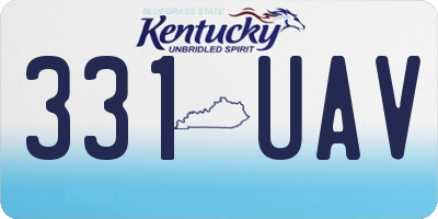 KY license plate 331UAV