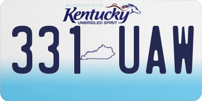 KY license plate 331UAW