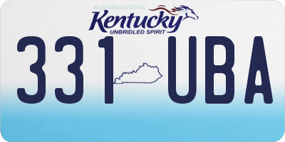 KY license plate 331UBA