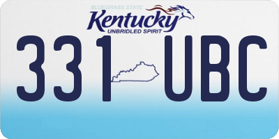 KY license plate 331UBC