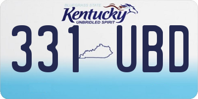 KY license plate 331UBD