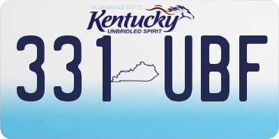 KY license plate 331UBF