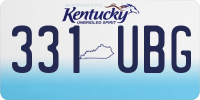 KY license plate 331UBG