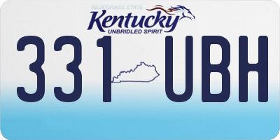 KY license plate 331UBH
