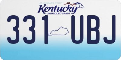 KY license plate 331UBJ