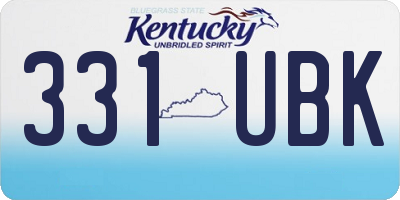 KY license plate 331UBK