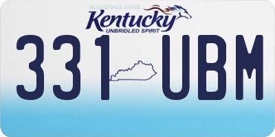 KY license plate 331UBM