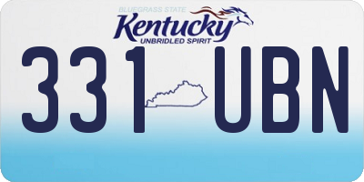 KY license plate 331UBN
