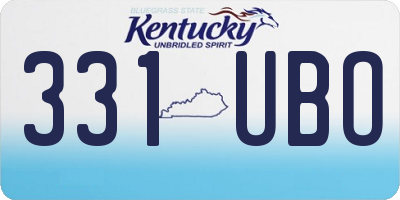 KY license plate 331UBO