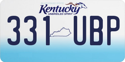 KY license plate 331UBP