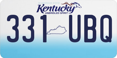 KY license plate 331UBQ