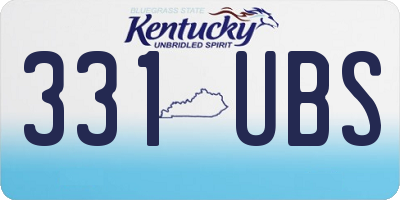 KY license plate 331UBS