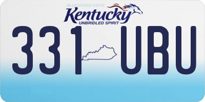 KY license plate 331UBU