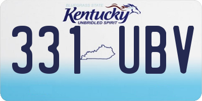 KY license plate 331UBV