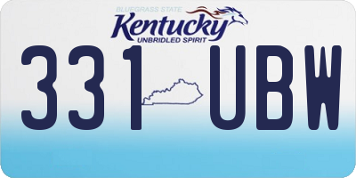 KY license plate 331UBW
