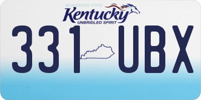 KY license plate 331UBX