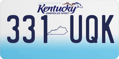 KY license plate 331UQK