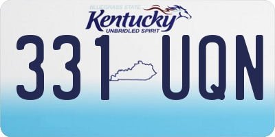 KY license plate 331UQN