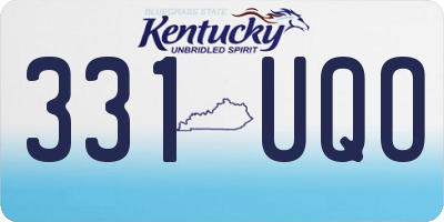 KY license plate 331UQO