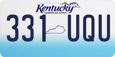 KY license plate 331UQU