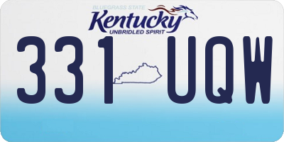 KY license plate 331UQW
