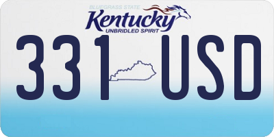 KY license plate 331USD