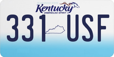 KY license plate 331USF