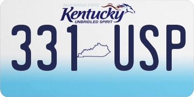 KY license plate 331USP