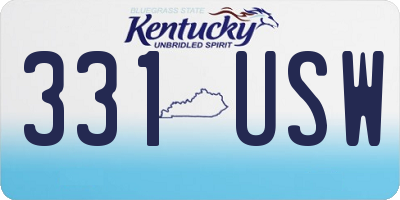 KY license plate 331USW