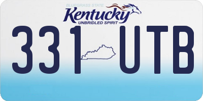 KY license plate 331UTB