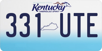 KY license plate 331UTE