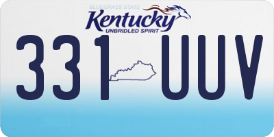 KY license plate 331UUV