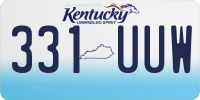 KY license plate 331UUW