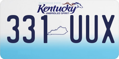 KY license plate 331UUX