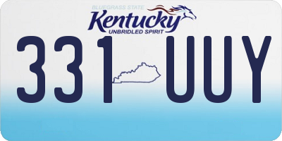 KY license plate 331UUY