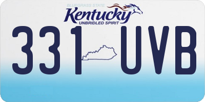 KY license plate 331UVB
