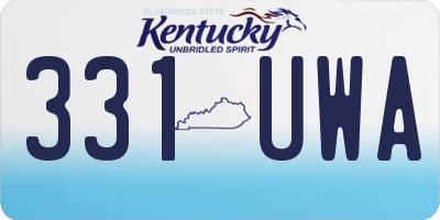 KY license plate 331UWA