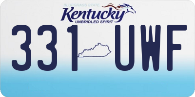 KY license plate 331UWF