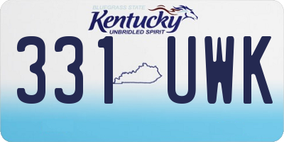 KY license plate 331UWK