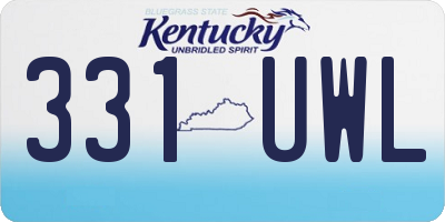 KY license plate 331UWL